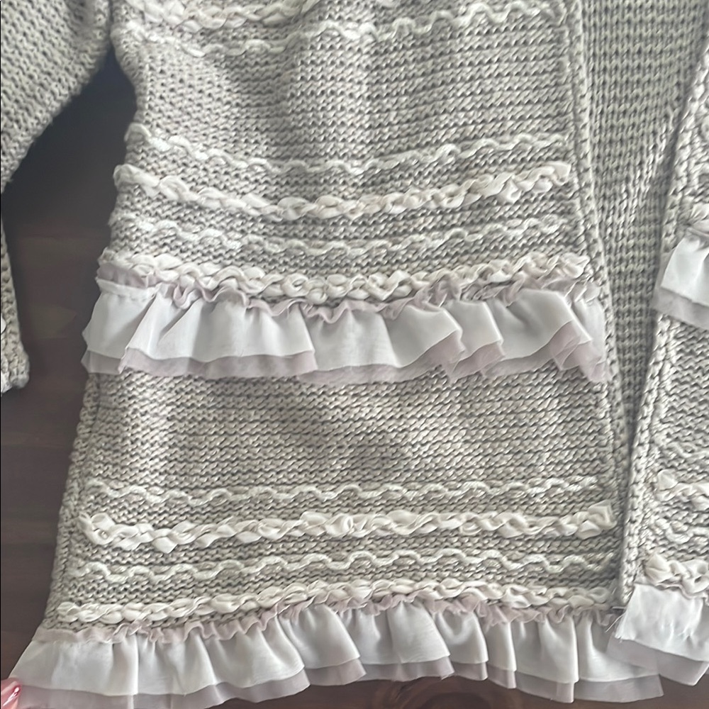 Ruby Rd. Gray Cardigan with Textured Knit Design - Picture 3 of 3